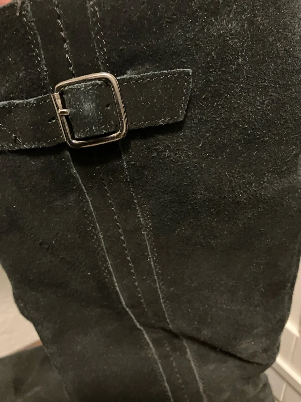 Target  Black Suede Tall Buckle Boots